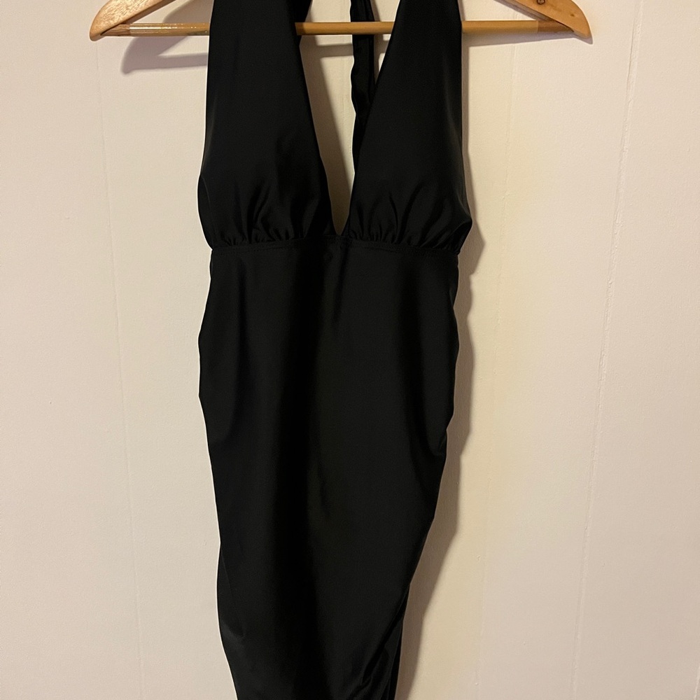 Elegant Black Tunic Swimsuit Top